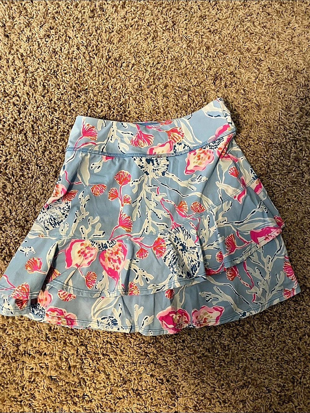 Lilly Pulitzer Floral Skirt Set in Blue & Pink Size XXS